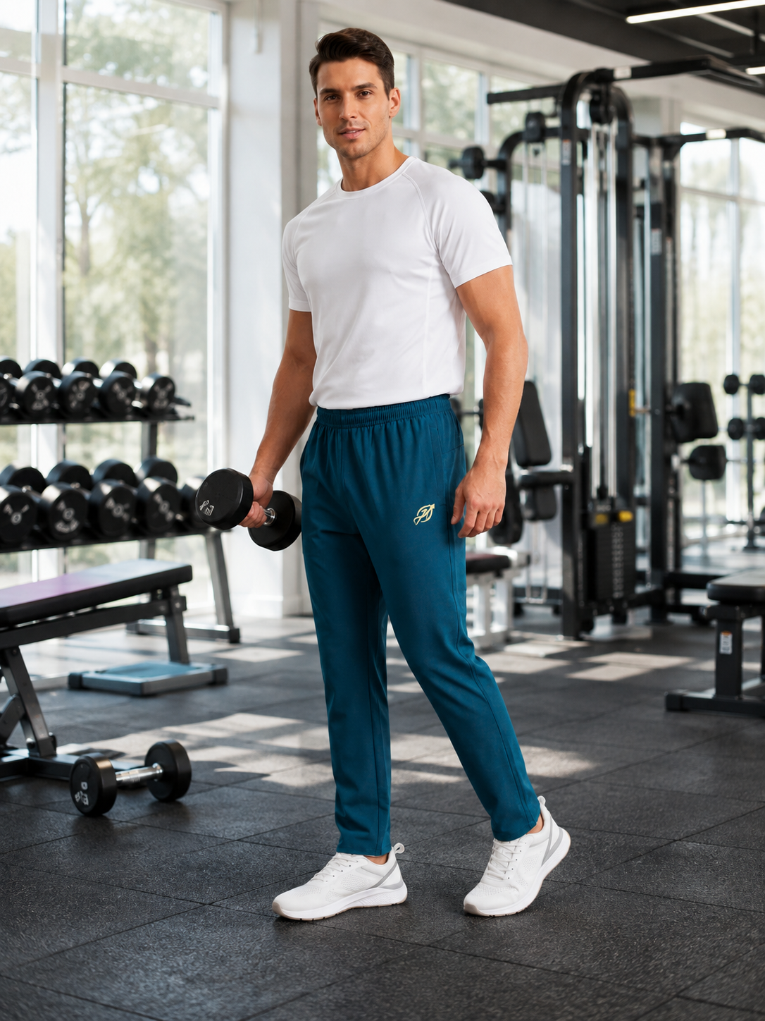 ABVI Men's Airforce Blue Regular Fit Jogger Trackpants | Zip Pockets | Gym & Casual