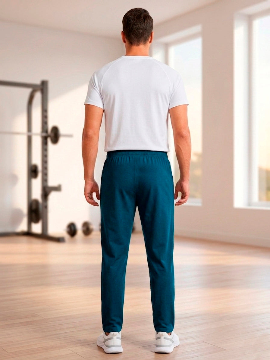 ABVI Men's Airforce Blue Regular Fit Jogger Trackpants | Zip Pockets | Gym & Casual