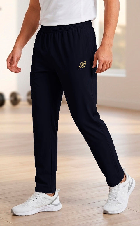 ABVI Men's Black Regular Fit Jogger Trackpants | Zip Pockets | Gym & Casual