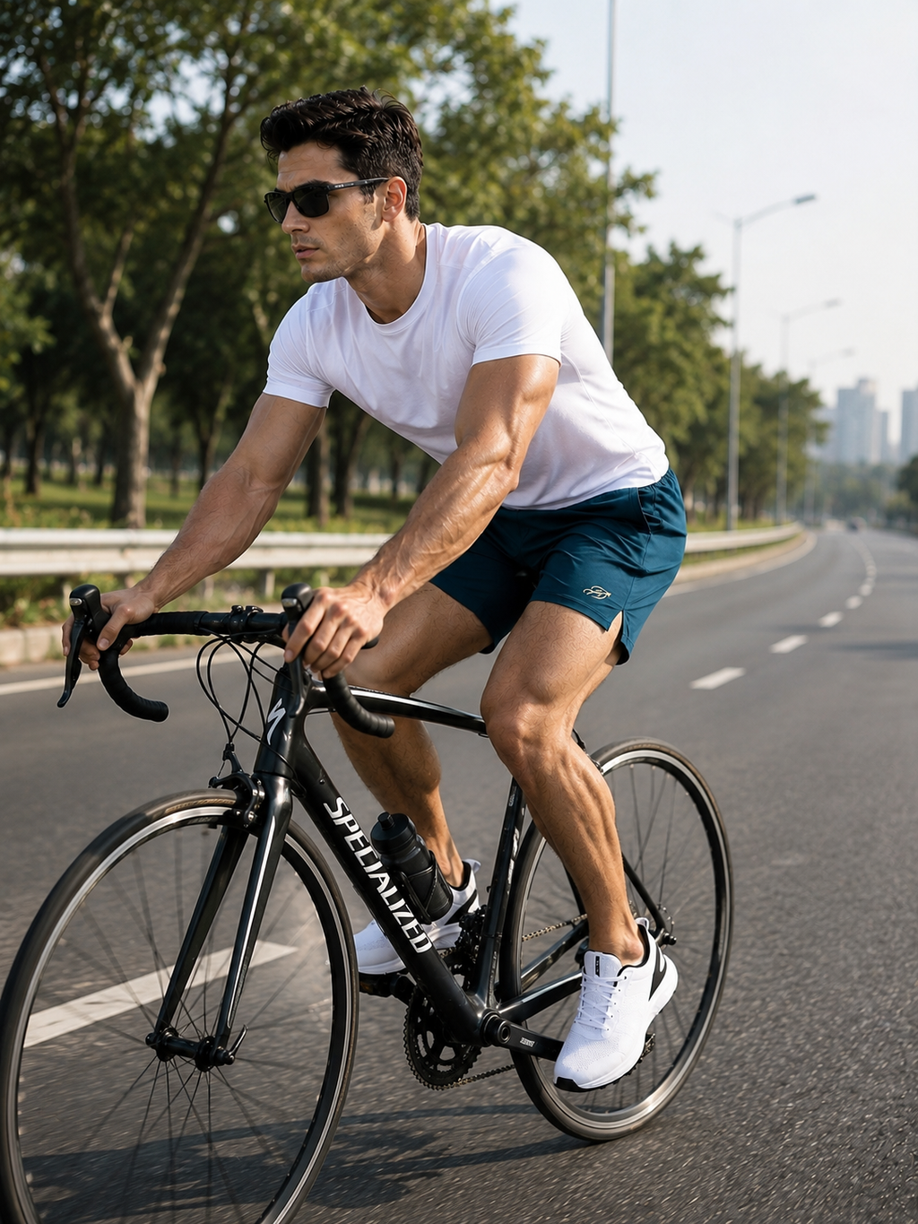 ABVI Men's Airforce Blue Dry-Fit Sports Shorts | Gym, Running & Casual Wear