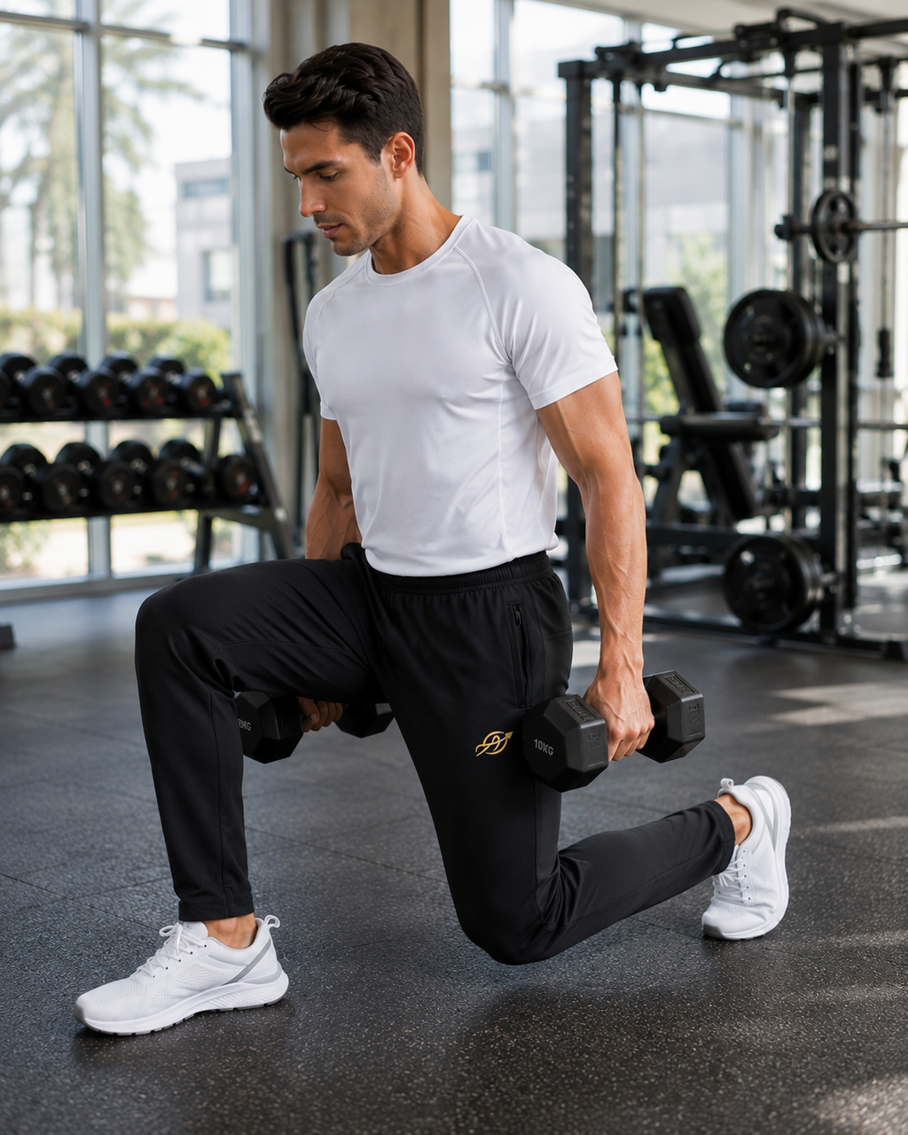 ABVI Men's Black Regular Fit Jogger Trackpants | Zip Pockets | Gym & Casual