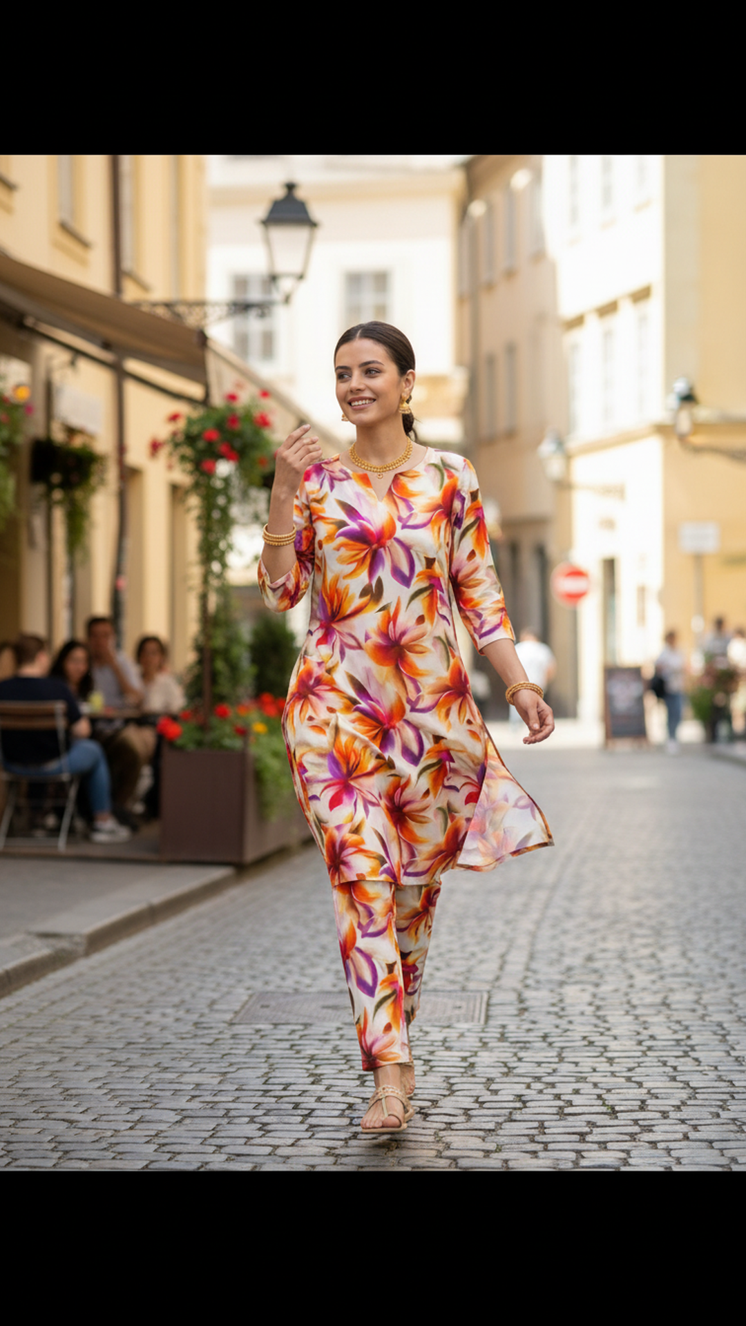 ABVI Women's Printed Rayon Co-ord Set | Flowy Kurta & Relaxed Fit Pants