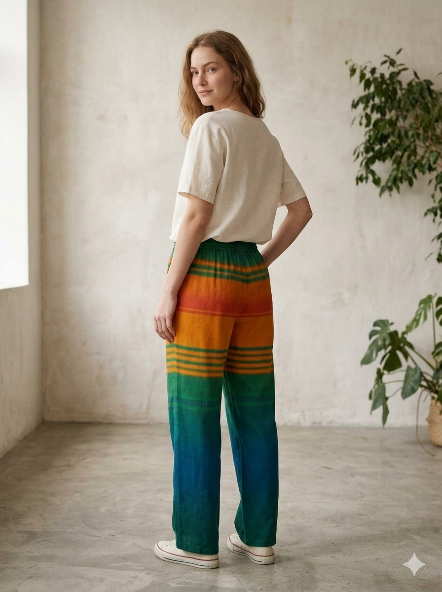 ABVI Women's Sunset Ombre Printed Rayon Pyjama | Liva Rayon Digital Print