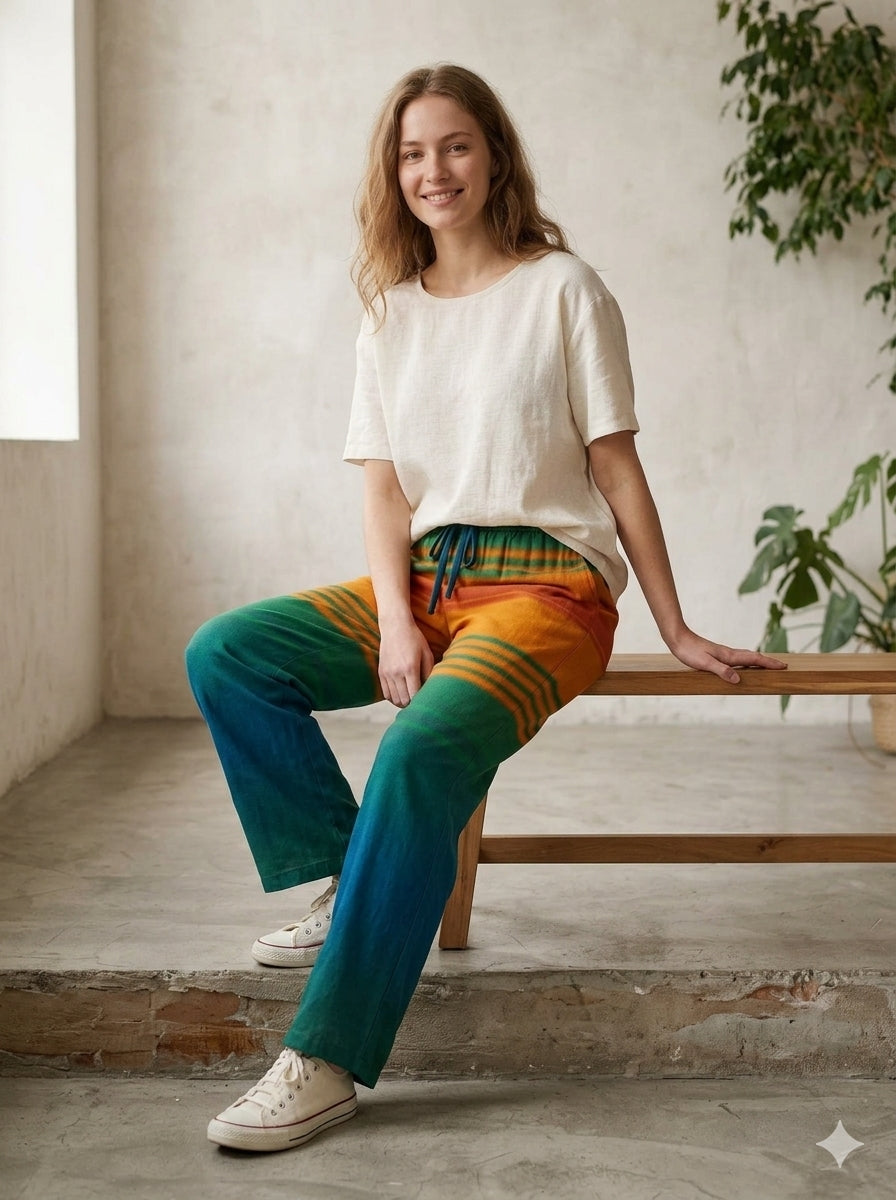 ABVI Women's Sunset Ombre Printed Rayon Pyjama | Liva Rayon Digital Print