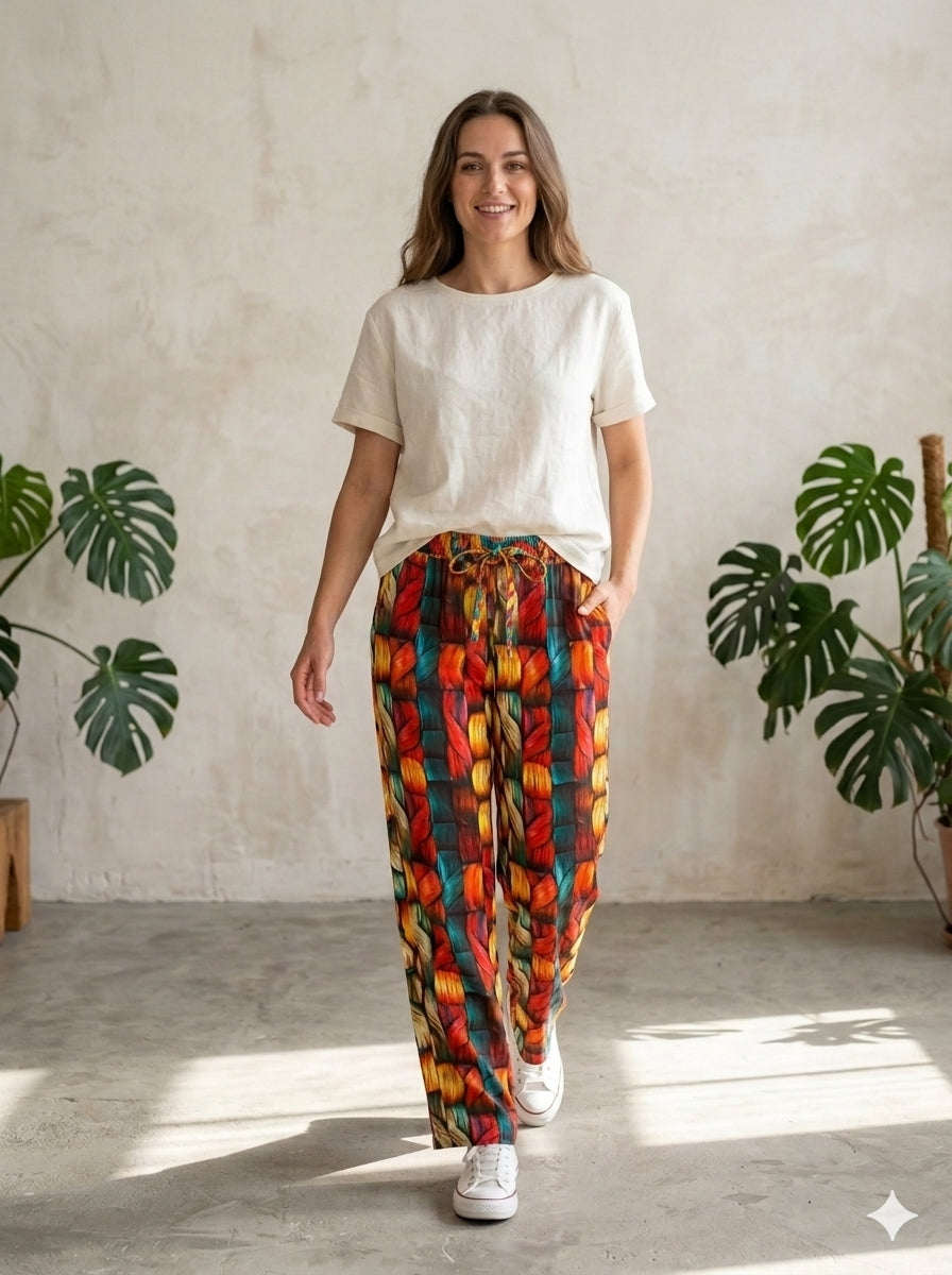 ABVI Women's Rainbow Ombre Printed Rayon Pyjama | Liva Rayon Digital Print