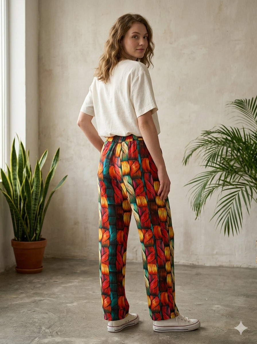 ABVI Women's Rainbow Ombre Printed Rayon Pyjama | Liva Rayon Digital Print
