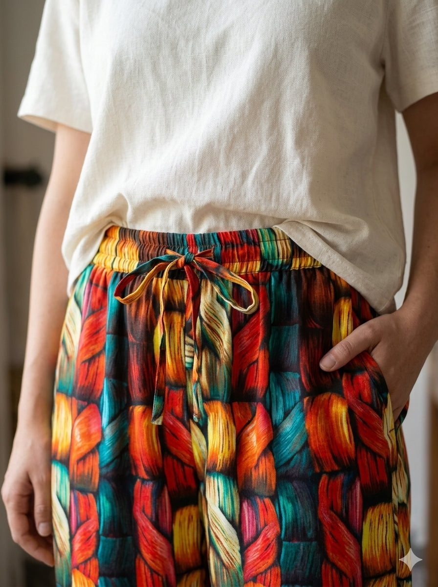 ABVI Women's Rainbow Ombre Printed Rayon Pyjama | Liva Rayon Digital Print