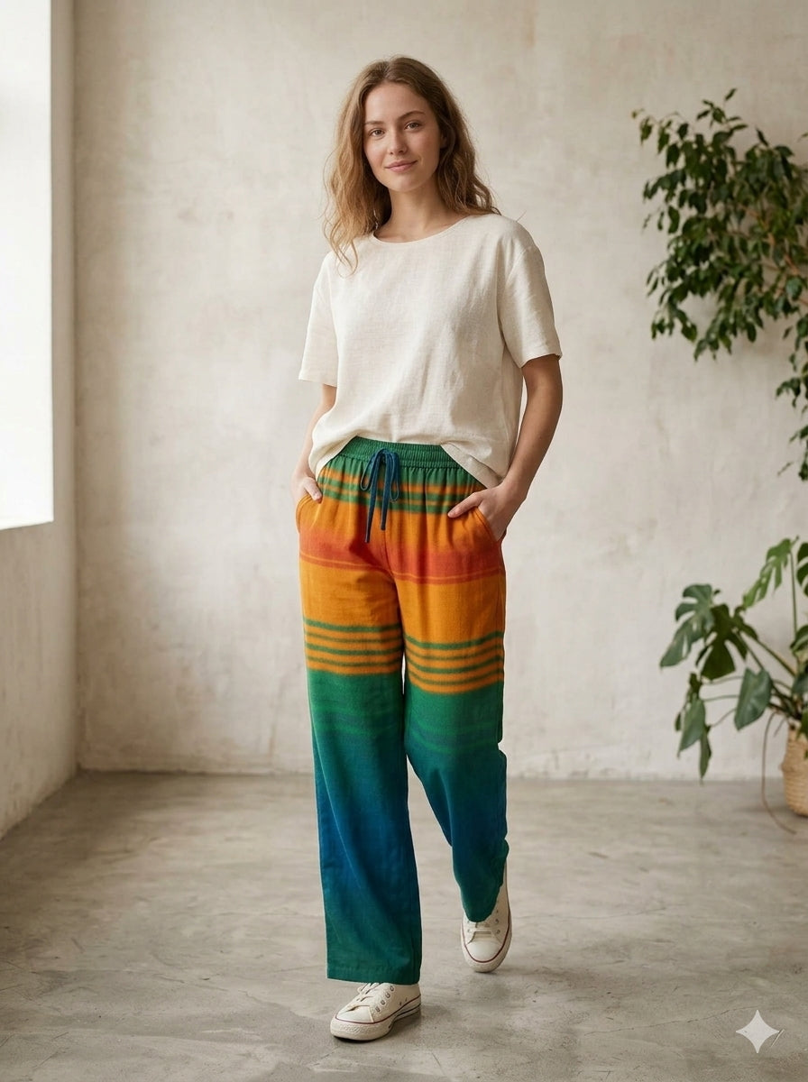 ABVI Women's Sunset Ombre Printed Rayon Pyjama | Liva Rayon Digital Print
